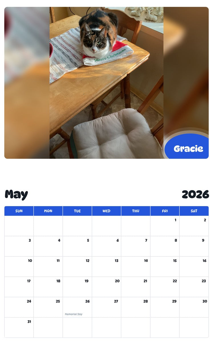 2026 - 2027 Gracie - Pawidols Pet Calendar