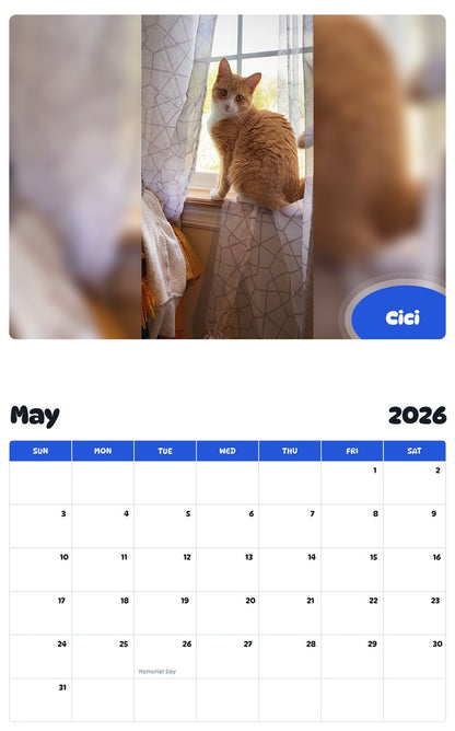 2026 - 2027 Cici - Pawidols Pet Calendar