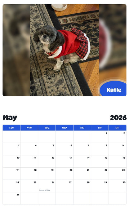 2026 - 2027 Katie - Pawidols Pet Calendar