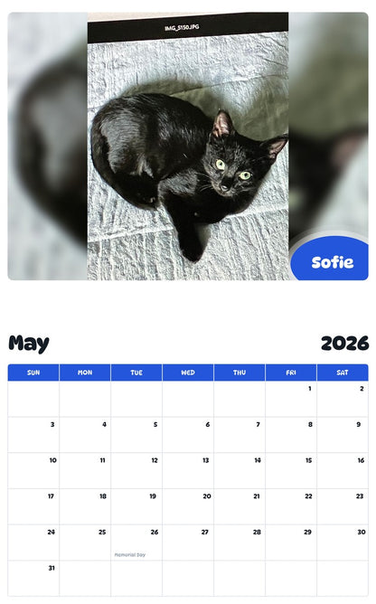 2026 - 2027 Sofie - Pawidols Pet Calendar