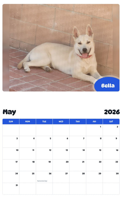 2026 - 2027 Bella - Pawidols Pet Calendar
