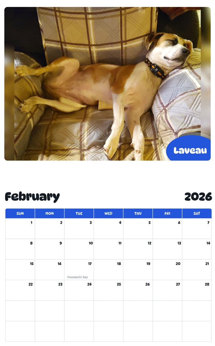 October 2025 - September 2026 Laveau - Pawidols Pet Calendar