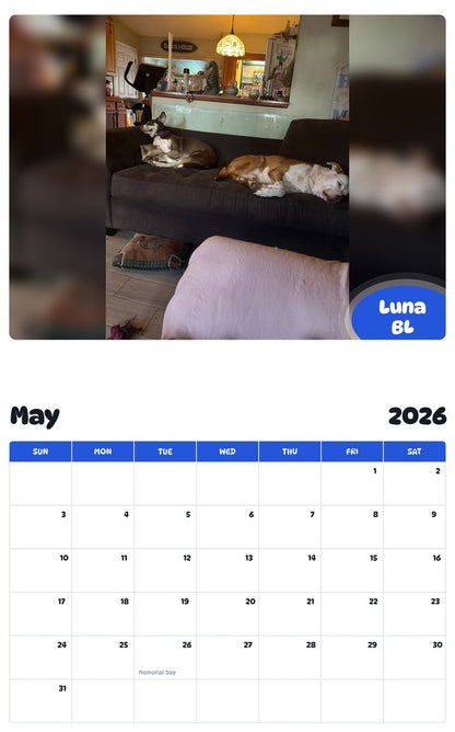 2026 - 2027 Luna   BL - Pawidols Pet Calendar