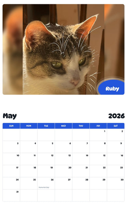 2026 - 2027 Ruby - Pawidols Pet Calendar