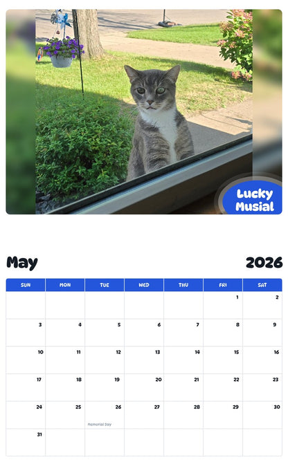 2026 - 2027 Lucky Musial - Pawidols Pet Calendar