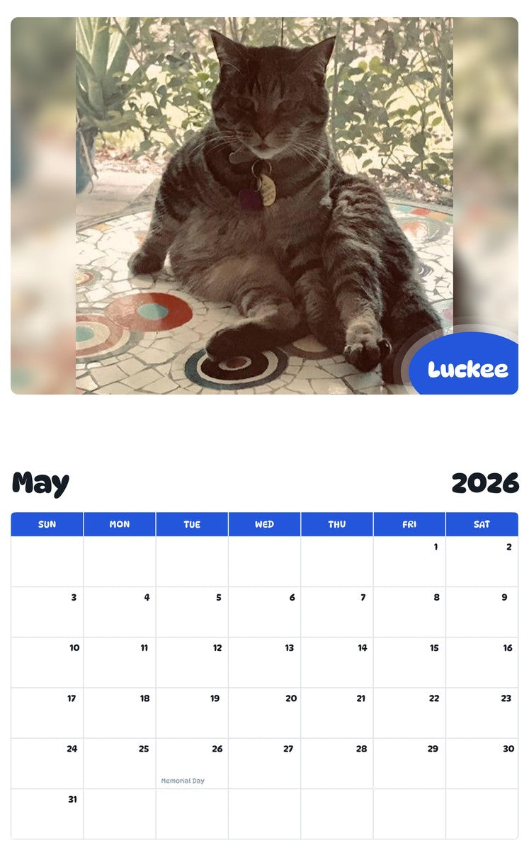 2026 - 2027 Luckee - Pawidols Pet Calendar