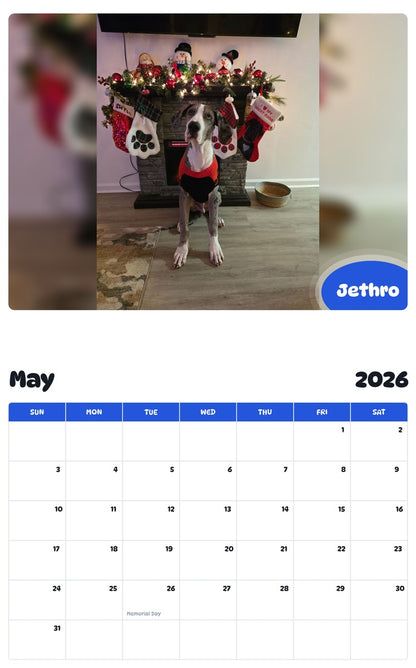 2026 - 2027 Jethro - Pawidols Pet Calendar