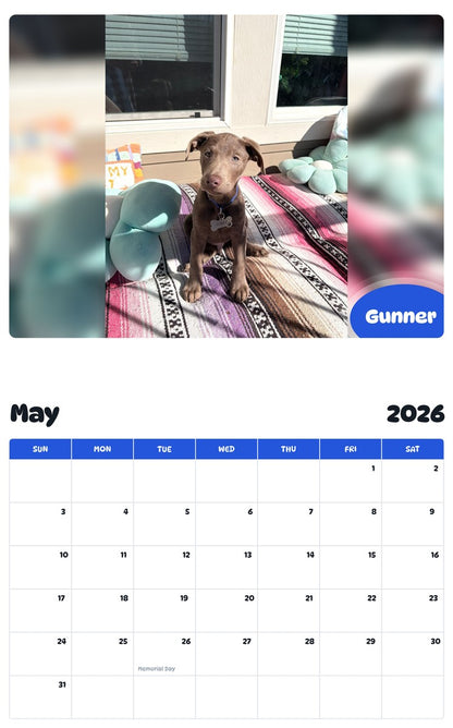 2026 - 2027 Gunner - Pawidols Pet Calendar