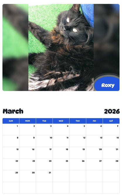 November 2025 - October 2026 Roxy - Pawidols Pet Calendar