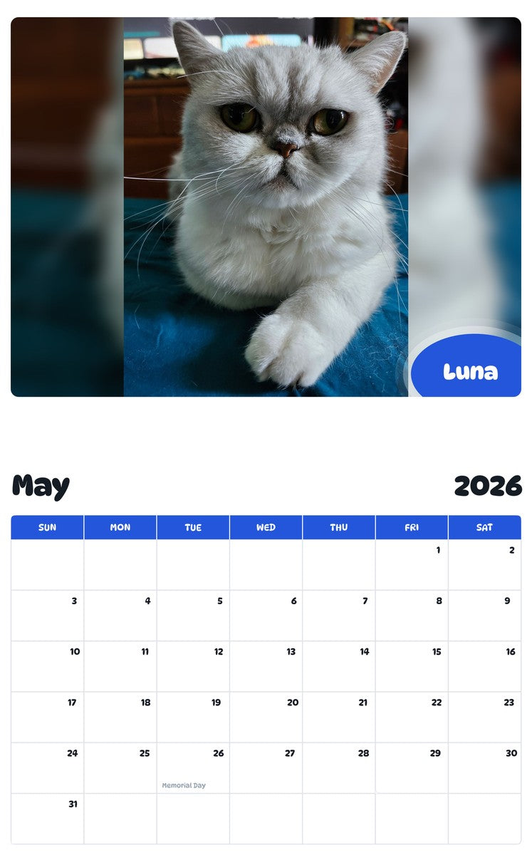 2026 - 2027 Luna - Pawidols Pet Calendar