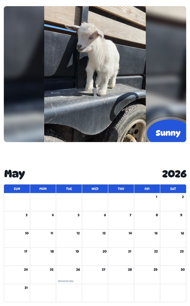 2026 - 2027 Sunny - Pawidols Pet Calendar