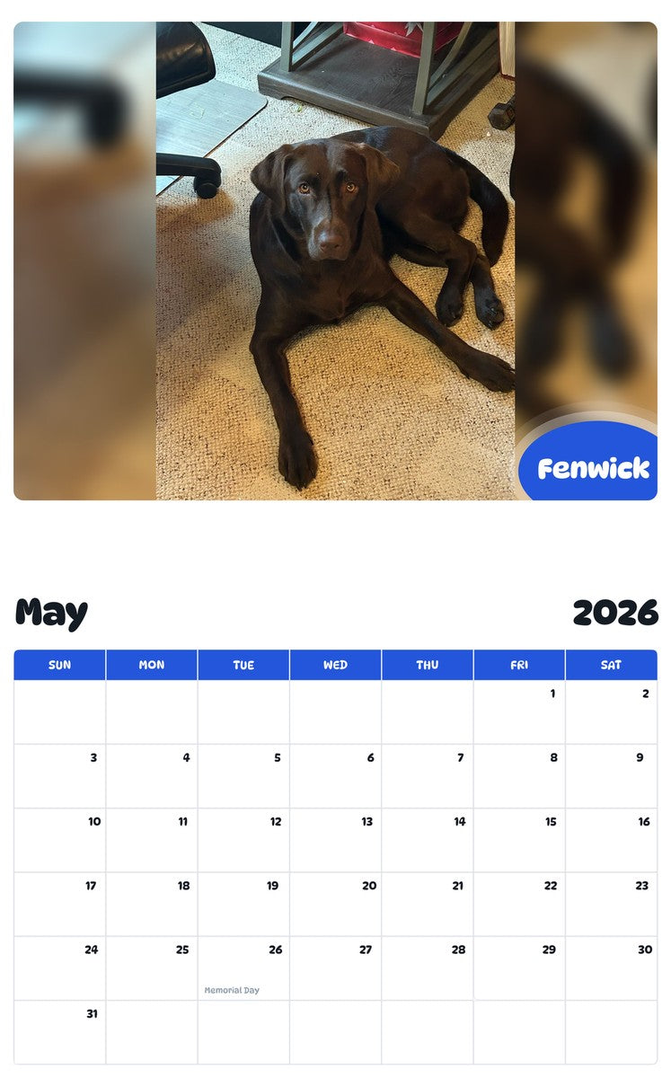 2026 - 2027 Fenwick - Pawidols Pet Calendar