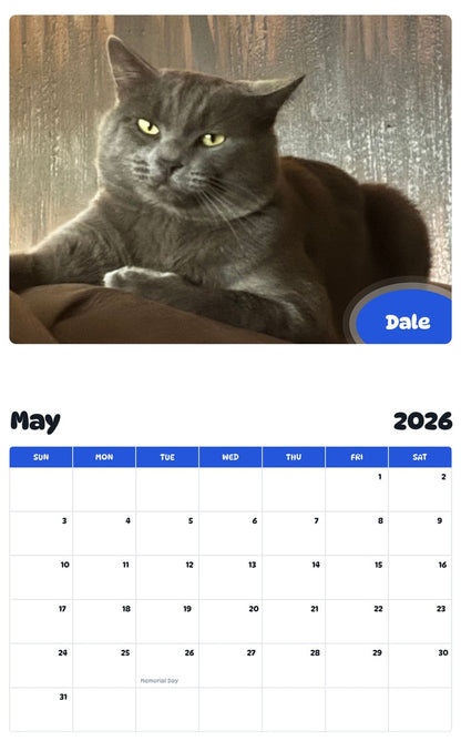 2026 - 2027 Dale - Pawidols Pet Calendar