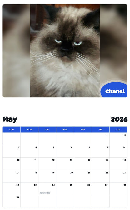 2026 - 2027 Chanel - Pawidols Pet Calendar