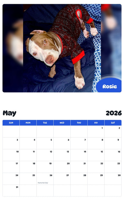 2026 - 2027 Rosie - Pawidols Pet Calendar