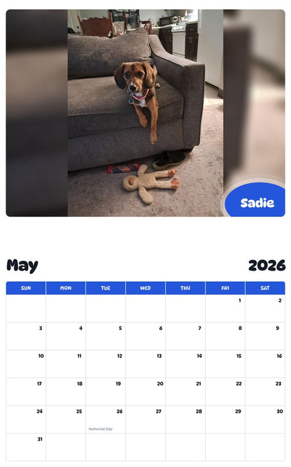 2026 - 2027 Sadie - Pawidols Pet Calendar