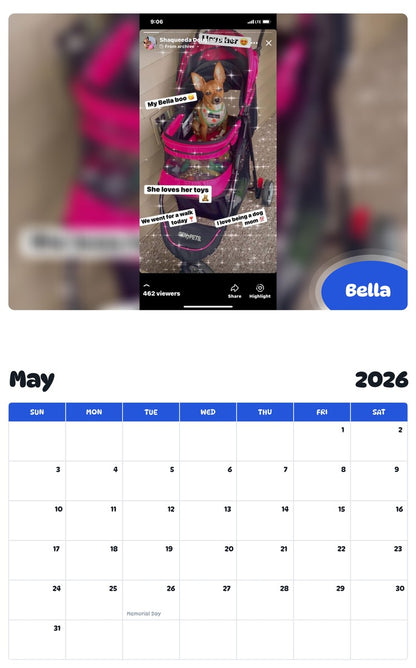2026 - 2027 Bella - Pawidols Pet Calendar