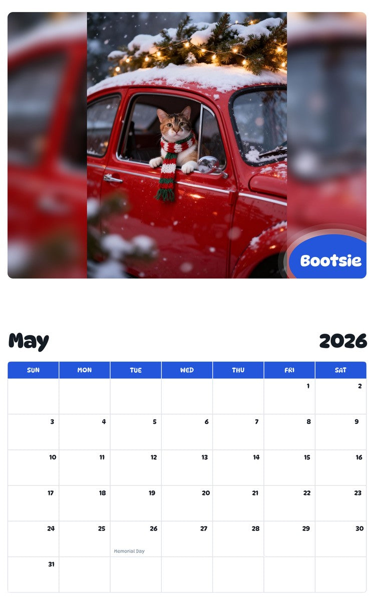 2026 - 2027 Bootsie - Pawidols Pet Calendar