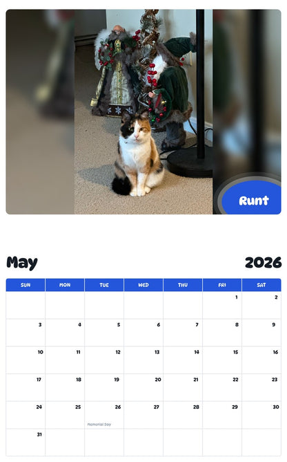 2026 - 2027 Runt - Pawidols Pet Calendar