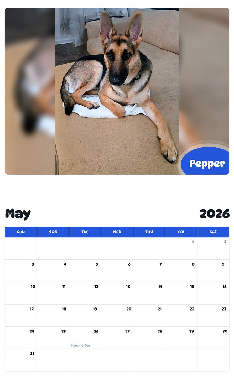 2026 - 2027 Pepper - Pawidols Pet Calendar