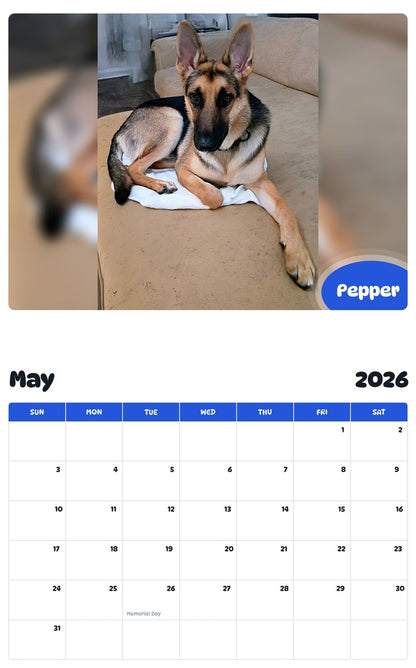 2026 - 2027 Pepper - Pawidols Pet Calendar