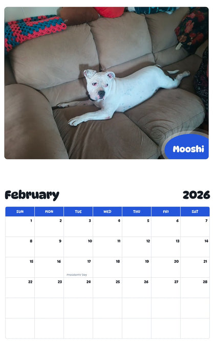 October 2025 - September 2026 Mooshi - Pawidols Pet Calendar