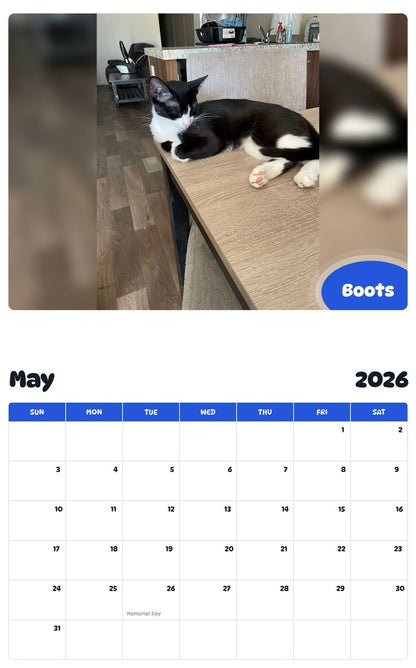 2026 - 2027 Boots - Pawidols Pet Calendar