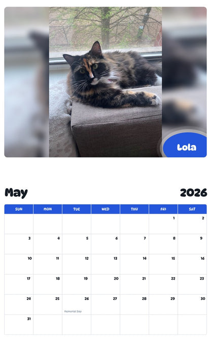 2026 - 2027 Lola - Pawidols Pet Calendar