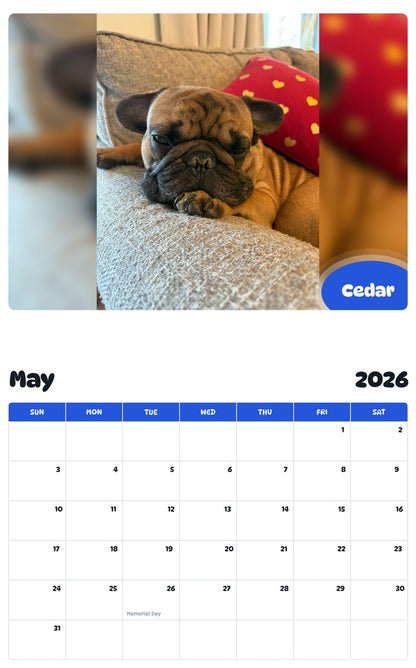 2026 - 2027 Cedar - Pawidols Pet Calendar