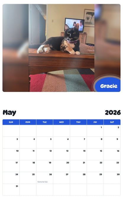 2026 - 2027 Gracie - Pawidols Pet Calendar