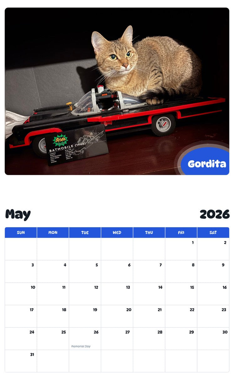 2026 - 2027 Gordita - Pawidols Pet Calendar