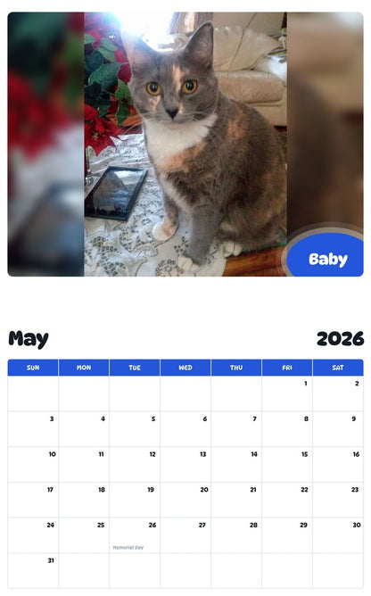 2026 - 2027 Baby - Pawidols Pet Calendar