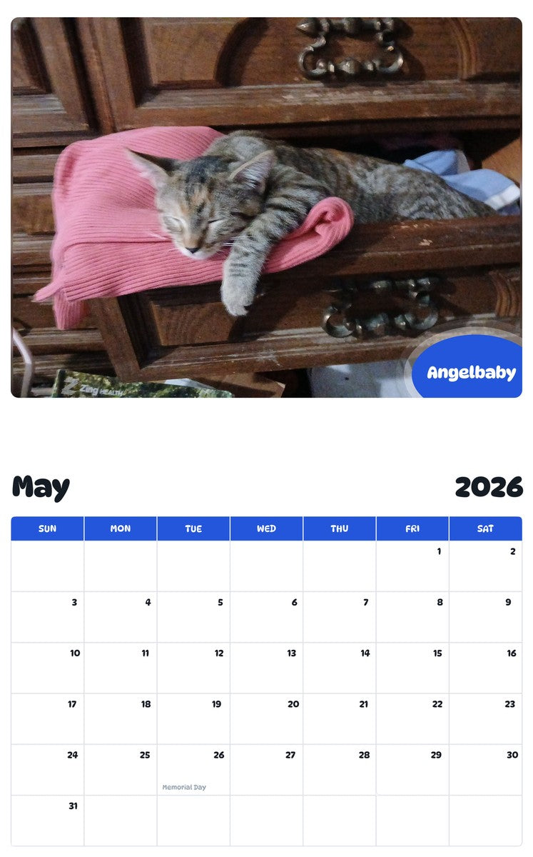 2026 - 2027 Angelbaby - Pawidols Pet Calendar