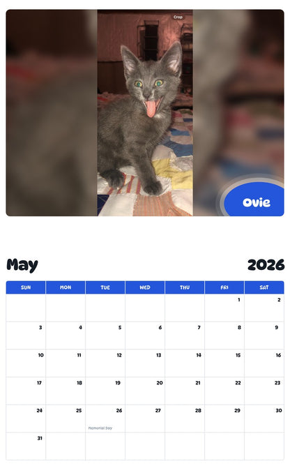 2026 - 2027 Ovie - Pawidols Pet Calendar