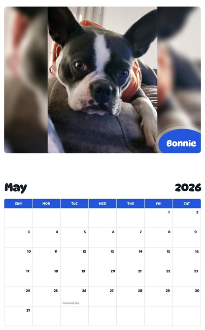 2026 - 2027 Bonnie - Pawidols Pet Calendar