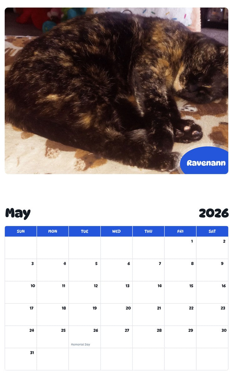 2026 - 2027 Ravenann - Pawidols Pet Calendar