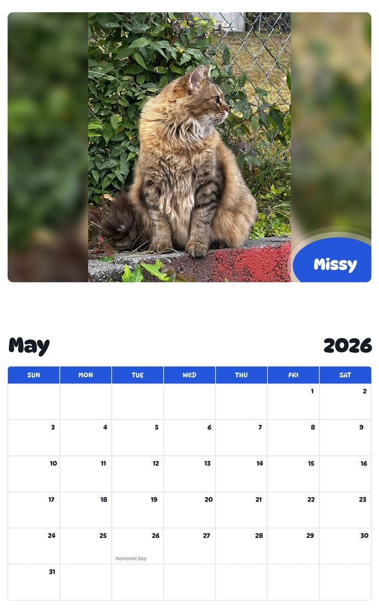 2026 - 2027 Missy - Pawidols Pet Calendar