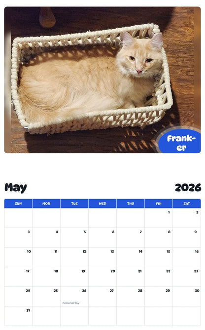 2026 - 2027 Frank-er - Pawidols Pet Calendar