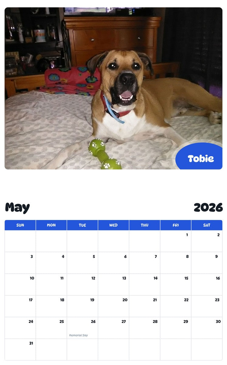 2026 - 2027 Tobie - Pawidols Pet Calendar
