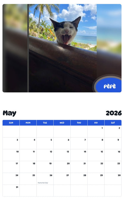 2026 - 2027 PÈPÈ - Pawidols Pet Calendar