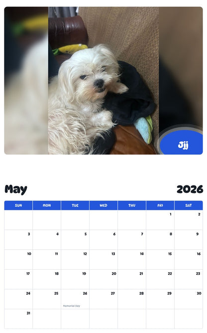 2026 - 2027 Jjj - Pawidols Pet Calendar