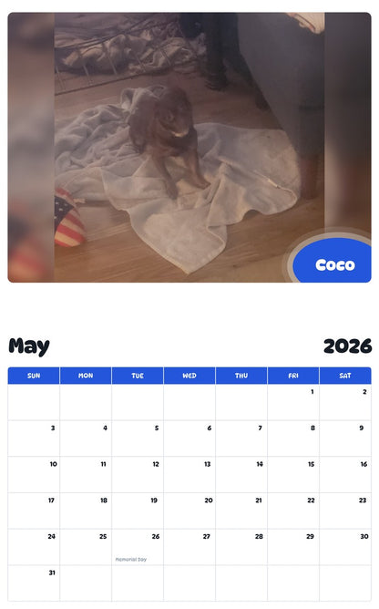 2026 - 2027 Coco - Pawidols Pet Calendar