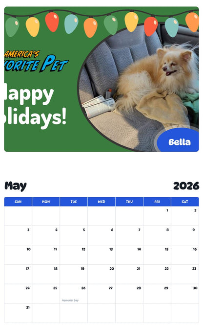 2026 - 2027 Bella - Pawidols Pet Calendar