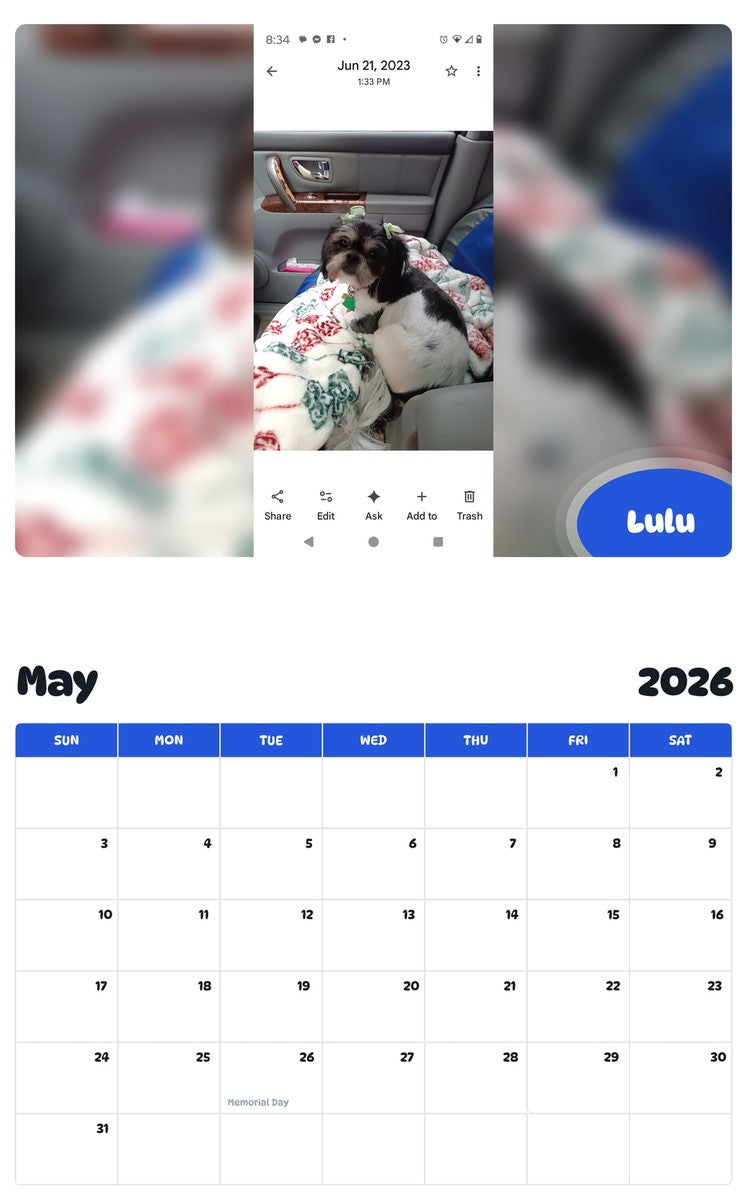 2026 - 2027 Lulu - Pawidols Pet Calendar