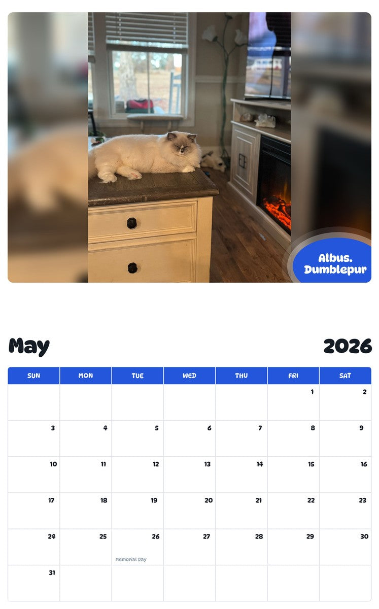 2026 - 2027 Albus. Dumblepur - Pawidols Pet Calendar