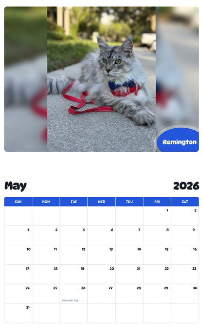 2026 - 2027 Remington - Pawidols Pet Calendar