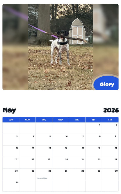 2026 - 2027 Glory - Pawidols Pet Calendar