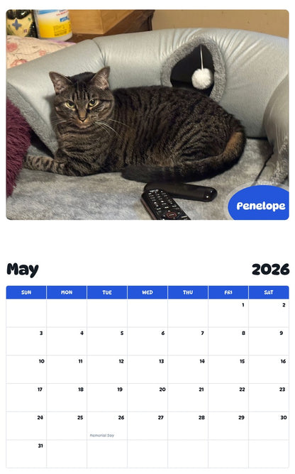 2026 - 2027 Penelope - Pawidols Pet Calendar