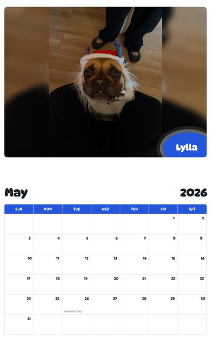 2026 - 2027 Lylla - Pawidols Pet Calendar