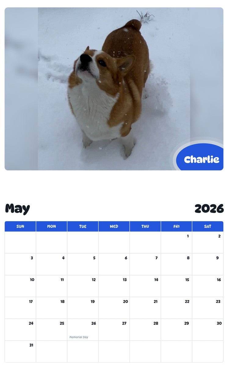 2026 - 2027 Charlie - Pawidols Pet Calendar